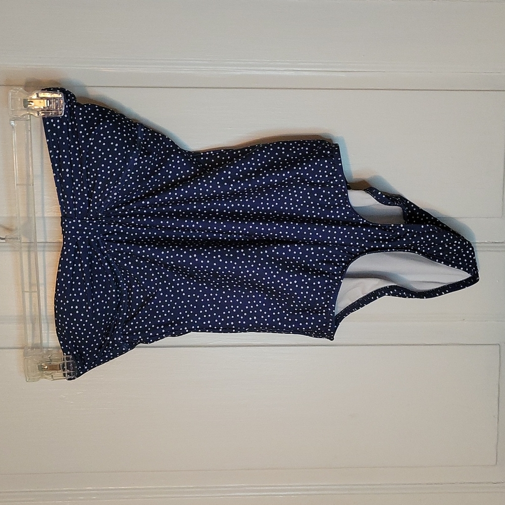 Splendid Swim Navy and White Polka Dot Swimsuit - Medium - Picture 1 of 8